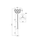 Садово-парковый светильник Outdoor O023FL-03G, 3х60Вт, 54х54х215 см, E27, цвет золото антик - Фото 3