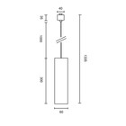 Трековый подвесной светильник Technical TR025-1-GU10-B, 1х10Вт, 6х6х30 см, GU10, цвет чёрный - Фото 4