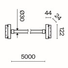 Светильник подвесной трековый Technical TR101-2-100W3K-B, 100Вт, 500 см, LED, 5700Лм, 3000К, цвет чёрный - Фото 3