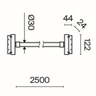 Светильник подвесной трековый Technical TR101-2-50W3K-B, 50Вт, 250 см, LED, 2800Лм, 3000К, цвет чёрный - Фото 3