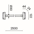 Светильник подвесной трековый Technical TR101-2-50W4K-B, 50Вт, 250 см, LED, 2900Лм, 4000К, цвет чёрный - Фото 3