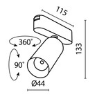 Светильник трековый Technical TR103-1-12W3K-M-B, 12Вт, 11,5х4,4х13,3 см, LED, 1000Лм, 3000К, цвет чёрный - Фото 2