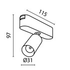 Светильник трековый Technical TR103-1-5W3K-M-B, 5Вт, 11,5х3,1х9,7 см, LED, 400Лм, 3000К, цвет чёрный - Фото 2