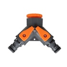 Распределитель 2-канальный, внутренняя резьба 3/4", быстросъёмное соединение, прорезиненный пластик, Greengo - Фото 1