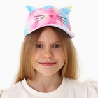 Кепка детская для девочки "Котик", с ушками, цветнвя, р-р 52-54, 5-7 лет - Фото 11