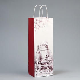 Пакет подарочный под бутылку, упаковка, «Подарок для тебя», белый крафт, 13 х 36 х 10 см