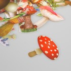 Наклейки для творчества пластик PVC "Лесные грибы" набор 60 шт 10х14 см - фото 23765959