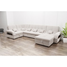 П-образный диван «Майами 4», механизм венеция, универсальный, велюр, велюта люкс 01