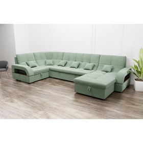 П-образный диван «Майами 4», механизм венеция, универсальный, велюр, велюта люкс 14