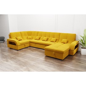 П-образный диван «Майами 4», механизм венеция, универсальный, велюр, велюта люкс 40