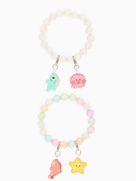 Набор «Выбражулька» 6 предметов: 2 браслета d=5 см, 4 сменных подвески, подводный мир, МИКС 9628166