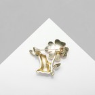 Брошь «Зайчик» с цветком, цветная в золоте - Фото 3