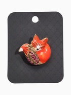 Брошь «Лиса» блестящая, цвет бело-розовый в золоте - Фото 4