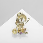 Брошь «Девочка» спортсменка, цветная в золоте - Фото 3