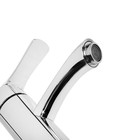 Смеситель для раковины ZEIN Z3681, картридж 25 мм, длина излива по осям 12 см, пластик, хром - Фото 6