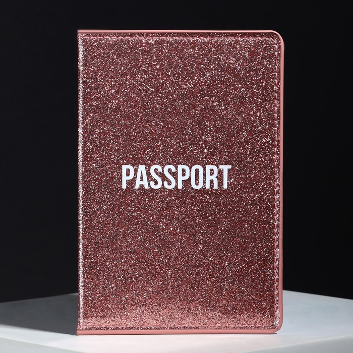 Обложка для паспорта «Passport», ПВХ блестящая, цвет розовый - фото 1908086579