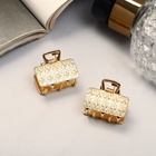 Краб для волос "Либерти" (набор 2 шт) геометрия прямой, 2,5 см, золото - фото 809157474