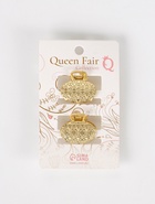 Крабики для волос QF «Либерти», набор 2 шт., геометрия овал, 2.5 см, золото  (артикул 10068565)  большой выбор товаров оптом и в розницу по низким ценам с доставкой