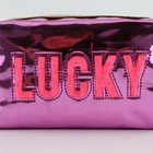 Пенал школьный  Lucky, иск. кожа, 18×10×7 см, фиолетовый цвет 10102978 - фото 158415