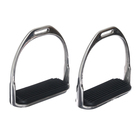 Стремена металлические с резиновыми вставками, хром, набор 2 шт. - Фото 1