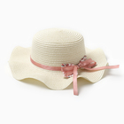 Шляпа для девочки "Милашка" MINAKU, р-р 54, цв.молочный - фото 321201926