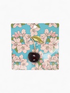 Брошь «Вишенка» с листочком, бордово-зелёная в золоте - Фото 4