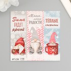 Наклейка бумага "Гномы" 3х9 см лист 10х10 см (комплект 10 шт) - фото 31010221