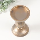 Подсвечник дерево на 1 свечу d=9 см "Фердинанд" серый с патиной 10,5х10,5х17 см - фото 23778972