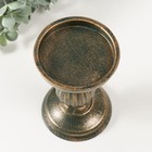 Подсвечник дерево на 1 свечу d=9 см "Фердинанд" зеленый с патиной 10,5х10,5х17 см - фото 23778976