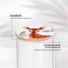 Крышка бамбуковая «Лесная сказка», 8.5 см, силиконовая прокладка - Фото 2