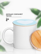 Крышка бамбуковая «Любовь», 8.5 см, силиконовая прокладка - Фото 3