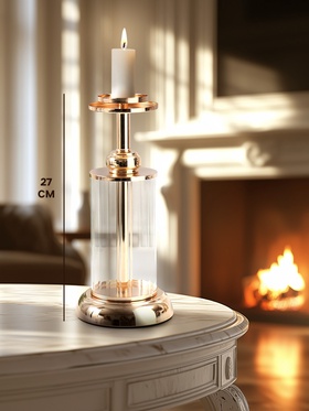 Подсвечник на 1 свечу «Колба», d=6 см, под золото, 27 см