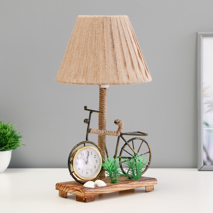 Настольная лампа с часами &quot;Велосипед&quot; Е14 15Вт 19х18х35 см