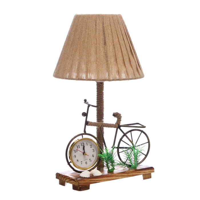 Настольная лампа с часами "Велосипед" Е14 15Вт 19х18х35 см - фото 1909554920