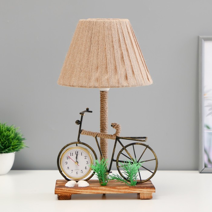 Настольная лампа с часами "Велосипед" Е14 15Вт 19х18х35 см - фото 1909554911
