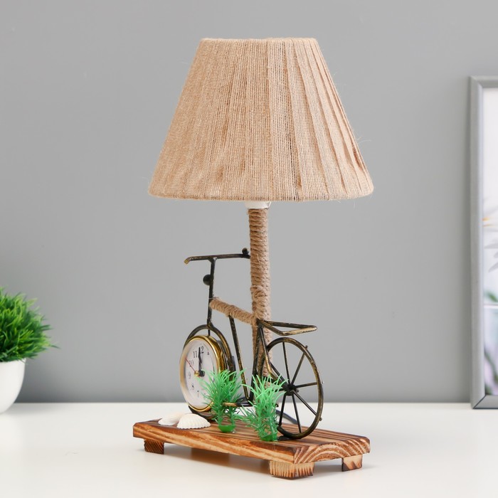 Настольная лампа с часами "Велосипед" Е14 15Вт 19х18х35 см - фото 1909554912