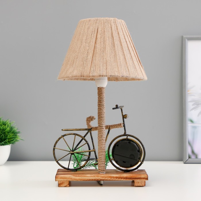 Настольная лампа с часами "Велосипед" Е14 15Вт 19х18х35 см - фото 1909554913