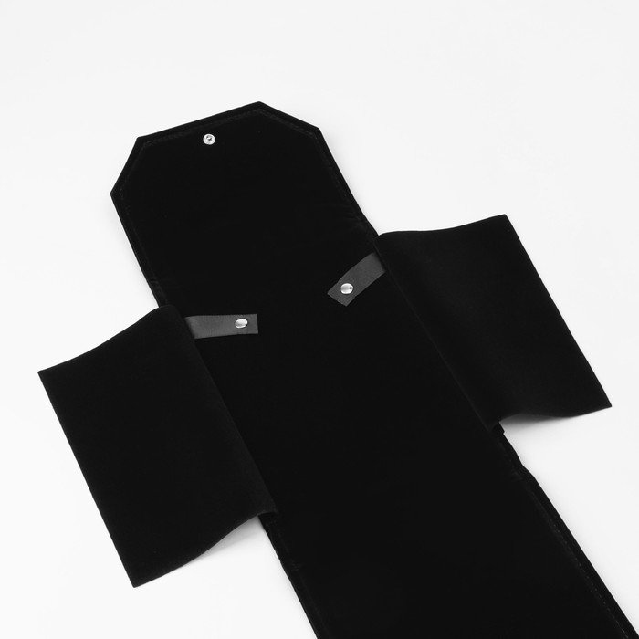 Органайзер для хранения украшений скручивающийся "Клатч", цвет чёрный, 18*24см