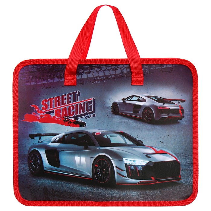 Папка с ручками пластиковая А4 Calligrata «Машина серая», 32.2×25.6×7 см - Фото 1