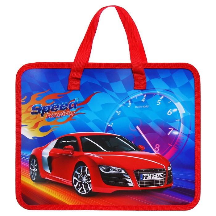 Папка с ручками пластиковая А4 Calligrata «Машина красная», 32.2×25.6×7 см - Фото 1