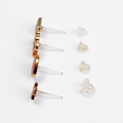 Серьги пусеты в коробке QF «Адель», 36 пар, цвет МИКС в золоте