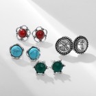 Серьги пусеты в коробке QF «Натурель», 36 пар, цвет МИКС в чернёном серебре - Фото 2