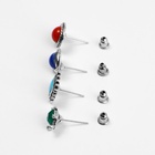 Серьги пусеты в коробке QF «Натурель», 36 пар, цвет МИКС в чернёном серебре - Фото 3