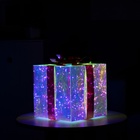 Светодиодная фигура «Подарок» 25 × 25 × 25 см, пластик, 220 В, свечение белое - фото 9335362