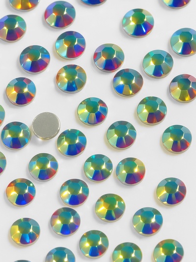 Стразы «Усечённый конус», с голографией, стеклянные, d=1.4 мм, 100 шт., цвет серебряный