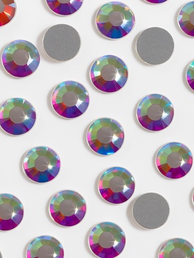 Стразы «Усечённый конус», с голографией, стеклянные, d=3.2 мм, 100 шт., цвет серебряный (комплект 2 шт)