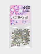 Стразы «Усечённый конус», с голографией, стеклянные, d=3.2 мм, 100 шт., цвет серебряный - Фото 4