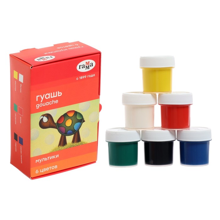 Гуашь 6 цветов × 20 мл «Гамма. Мультики» - Фото 1