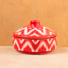 Сахарница узбекская Риштанская Керамика «Атлас», 250 мл, красная - Фото 1