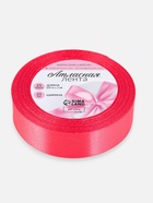 Лента атласная, 25 мм, 23±1 м, неоновая, розовая №14 - Фото 5